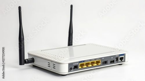 Obraz na płótnie White Wireless Router on White Background
