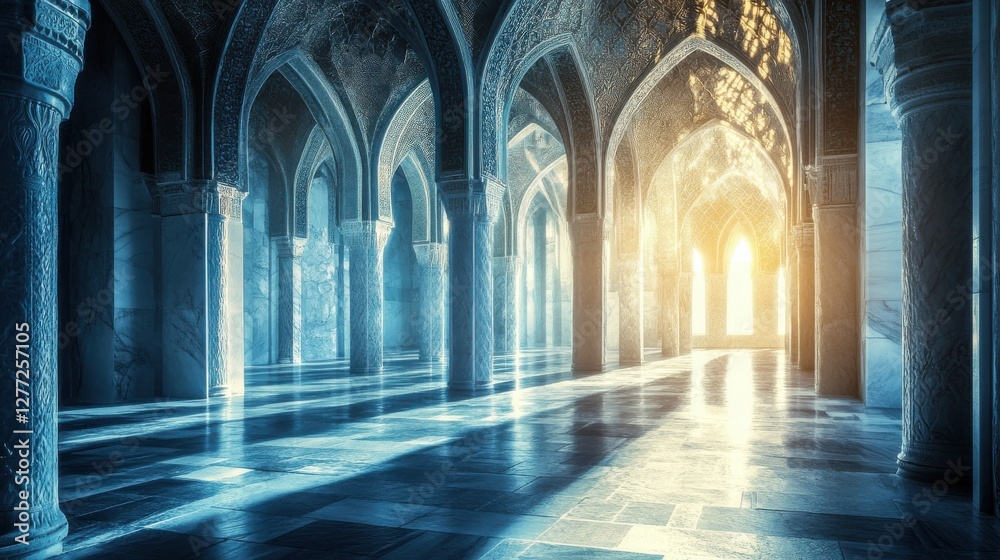 Obraz premium Majestic Arched Interior with Soft Light and Dramatic Shadows