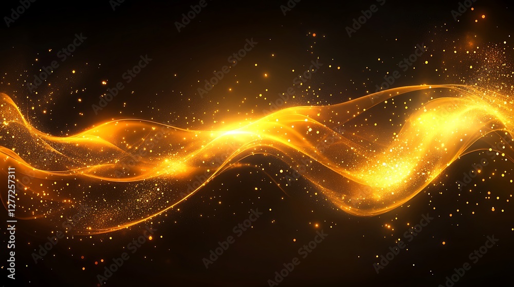 Abstract golden energy waves Abstract golden energy waves