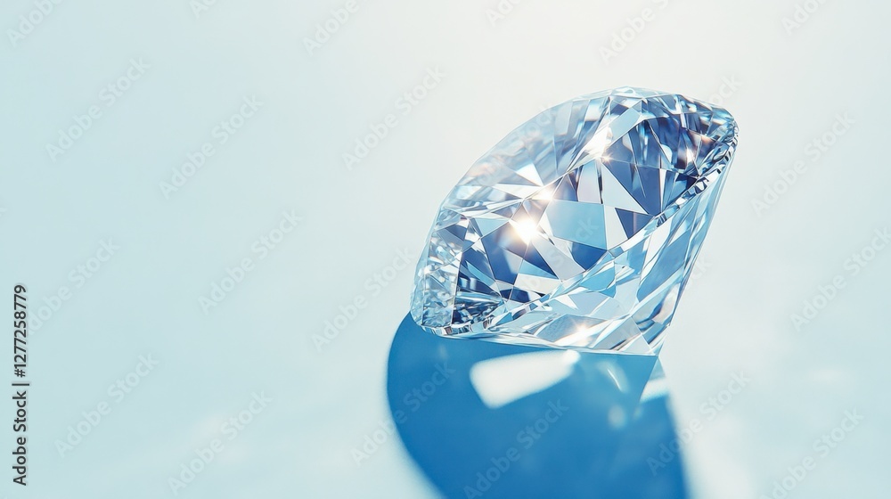 A single diamond ring on a light blue background, enhancing its icy sparkle. A single diamond ring on a light blue background, enhancing its icy sparkle.