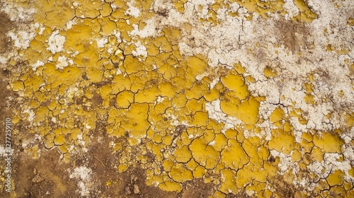 Toxic fertilizer leaching into farm soil and affecting plant health. Featuring poor crops and dry, cracked soil photo