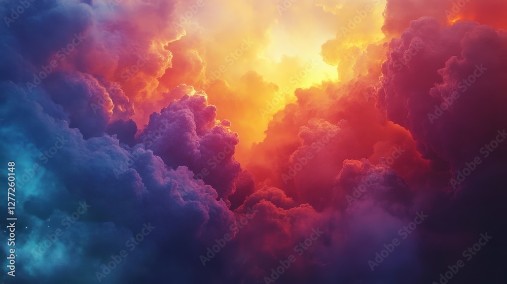 Fiery sunset cloudscape, aerial view, hope Fiery sunset cloudscape, aerial view, hope
