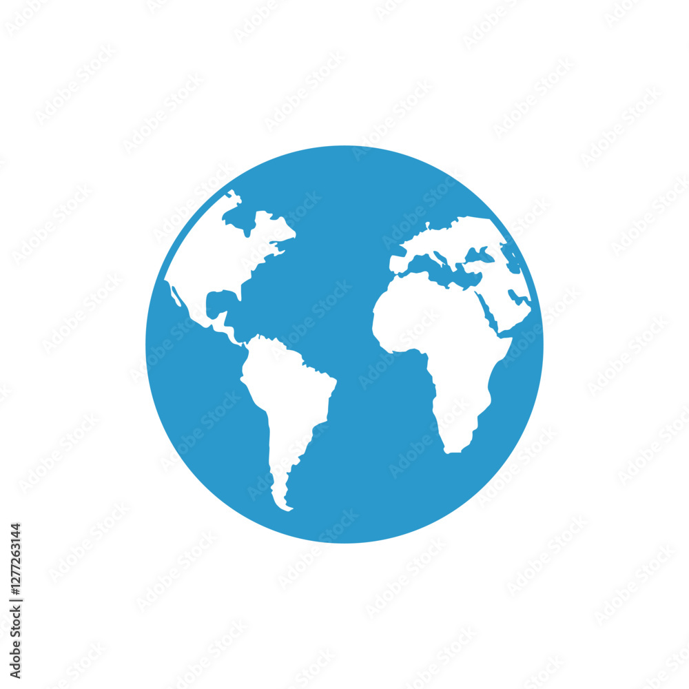 Concept of Earth planet. Simple flat vector illustration in blue and white color on transparent background. Concept of Earth planet. Simple flat vector illustration in blue and white color on transparent background.