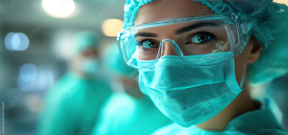 A dedicated team of doctors and nurses works seamlessly in an operating room, focused on saving a patient’s life with precision and care A dedicated team of doctors and nurses works seamlessly in an operating room, focused on saving a patient’s life with precision and care