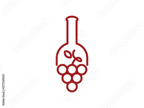 editable vector red wine store symbol design illustration isolated on transparent background
