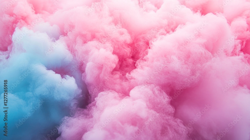 Fototapeta premium Abstract pastel pink and blue smoke clouds. (1)