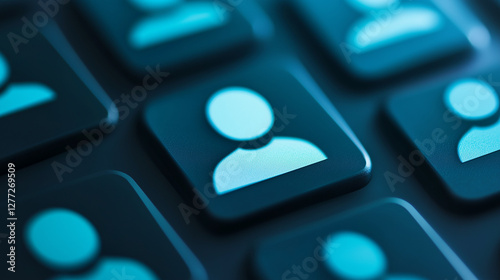 User Profile Icons on Digital Interface – Social Media Concept