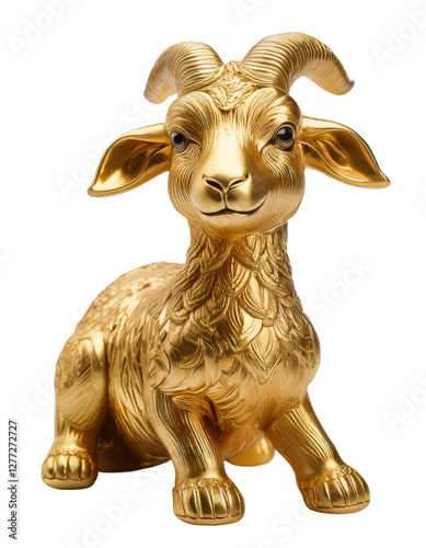 Golden goat statue, wealth, riches, zodiac