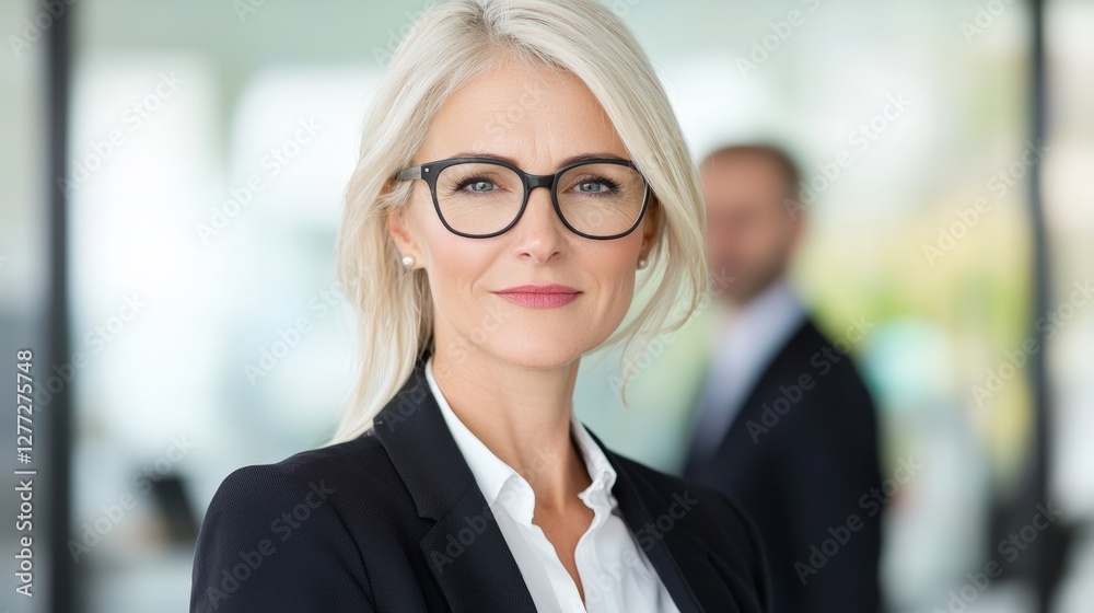 Professional woman in glasses and business attire. Professional woman in glasses and business attire.