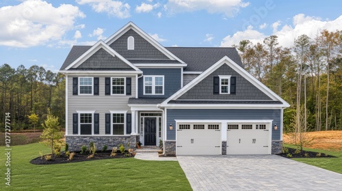 A sophisticated home exterior with a solid structural foundation  embodying quality construction