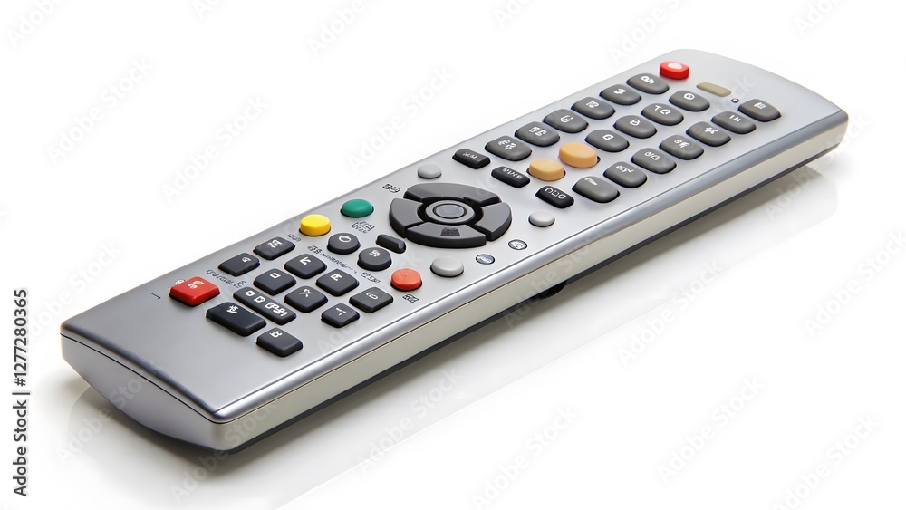 Silver Remote Control on White Background Silver Remote Control on White Background