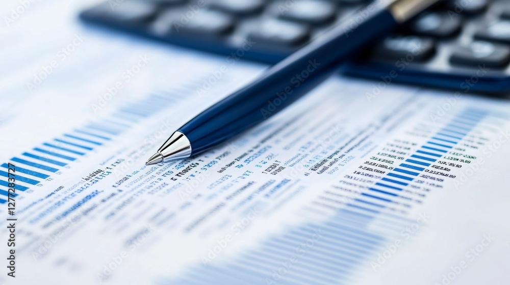 Financial Documents with Pen and Calculator Financial Documents with Pen and Calculator