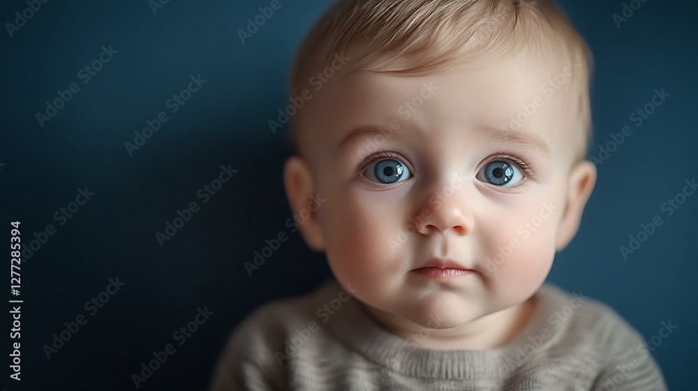 Portrait of a Baby with Captivating Blue Eyes Portrait of a Baby with Captivating Blue Eyes
