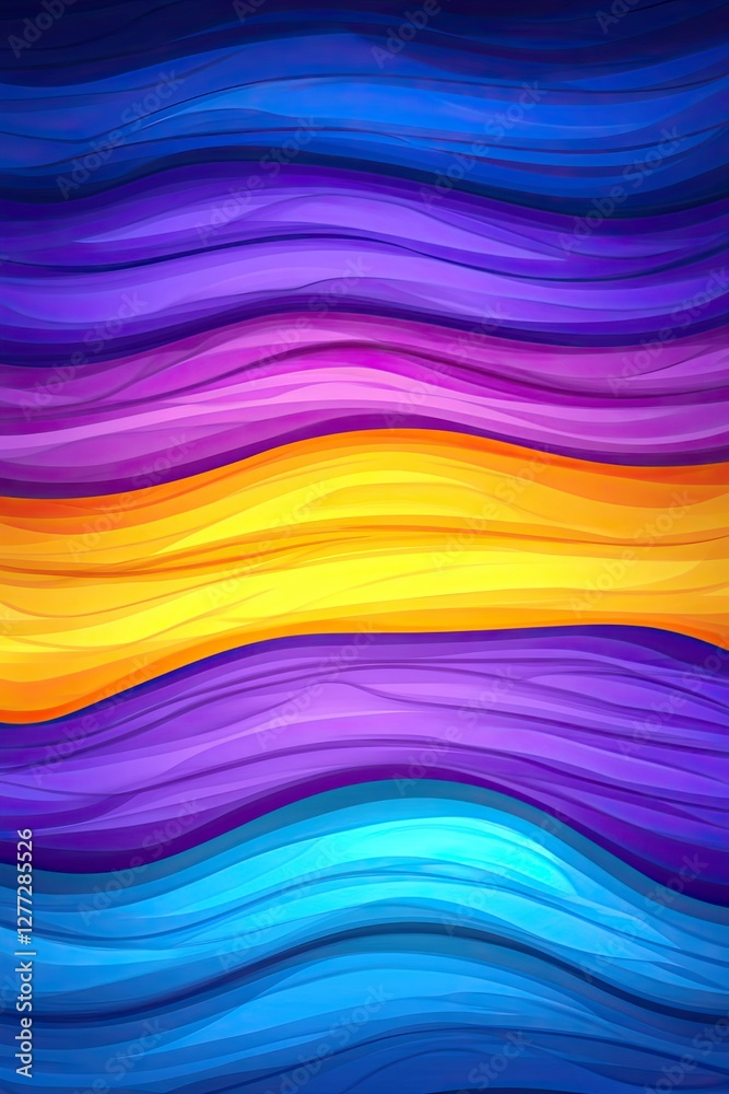 Obraz premium Abstract colorful wavy background with blue, purple, yellow, and orange hues.
