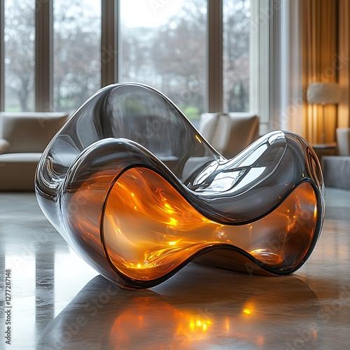 ultra-modern glass chair sleek finish high resolution hd picture