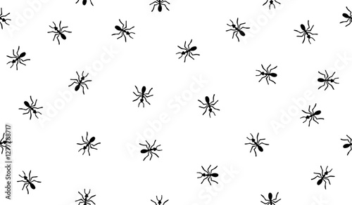 Cute ants pattern background vector design