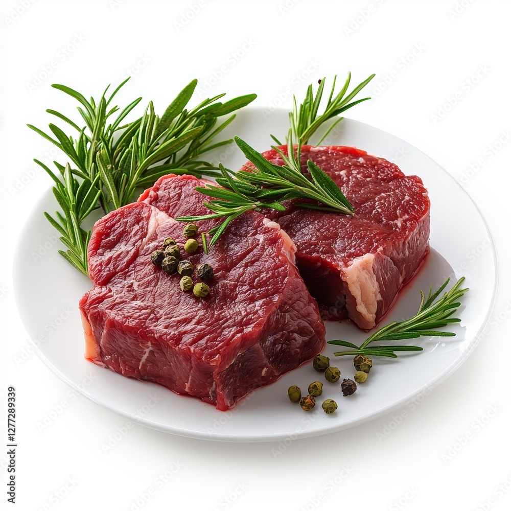fresh beef meat isolated on white background - ai fresh beef meat isolated on white background - ai