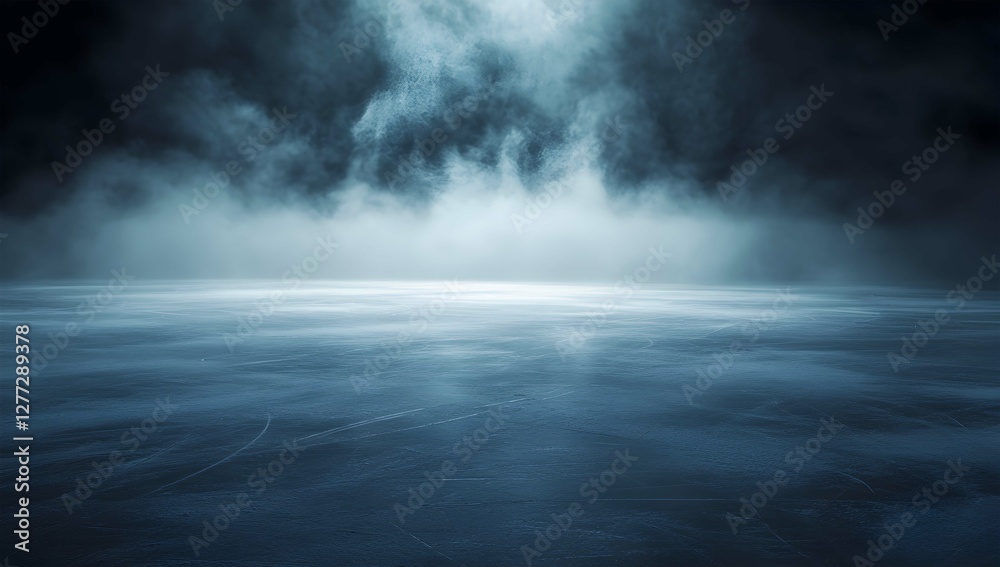 Mysterious Ice Rink Background with Fog and Smoke | Atmospheric Winter Scene Mysterious Ice Rink Background with Fog and Smoke | Atmospheric Winter Scene