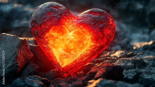 Wallpaper Mural heart in fire Torontodigital.ca