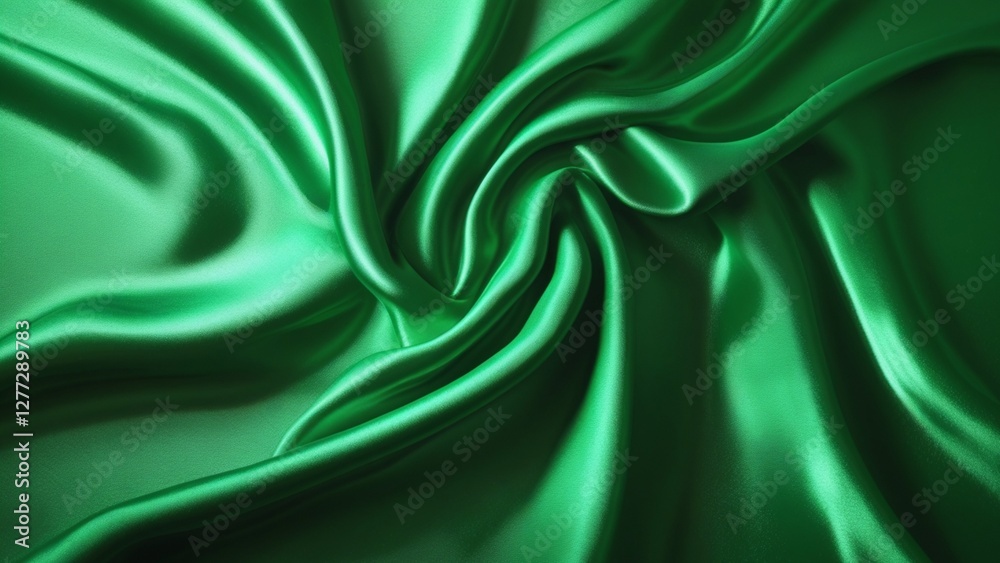 Obraz premium Lush Jade Fabric | Soft and Flowing Drapes