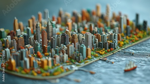 Miniature Manhattan: A Detailed 3D Model of New York City