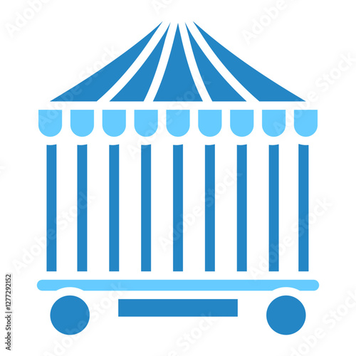 Circus dual tone blue color, mini illustration icon. use for modern concept, print, UI, UX kit, web and app development. Vector EPS 10, related to entertainment, festival, funfair and hobbies.