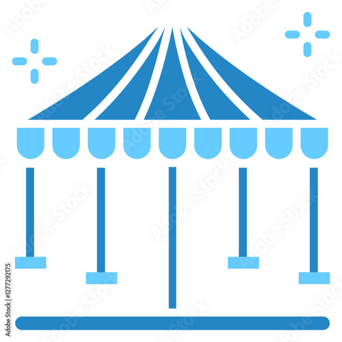 Carnival dual tone blue color, mini illustration icon. use for modern concept, print, UI, UX kit, web and app development. Vector EPS 10, related to entertainment, festival, funfair and hobbies.