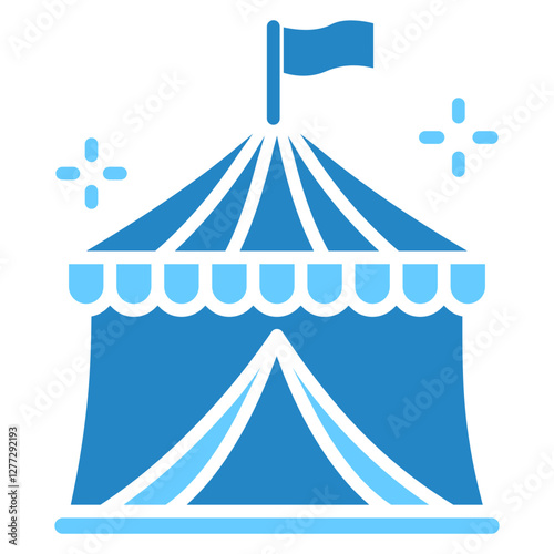 Amusement dual tone blue color, mini illustration icon. use for modern concept, print, UI, UX kit, web and app development. Vector EPS 10, related to entertainment, festival, funfair and hobbies.