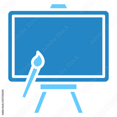 Painting dual tone blue color, mini illustration icon. use for modern concept, print, UI, UX kit, web and app development. Vector EPS 10, related to entertainment, festival, funfair and hobbies.