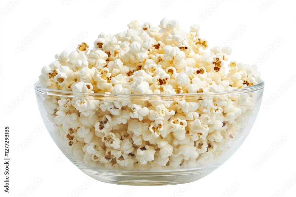 Bowl of popcorn on white background Bowl of popcorn on white background