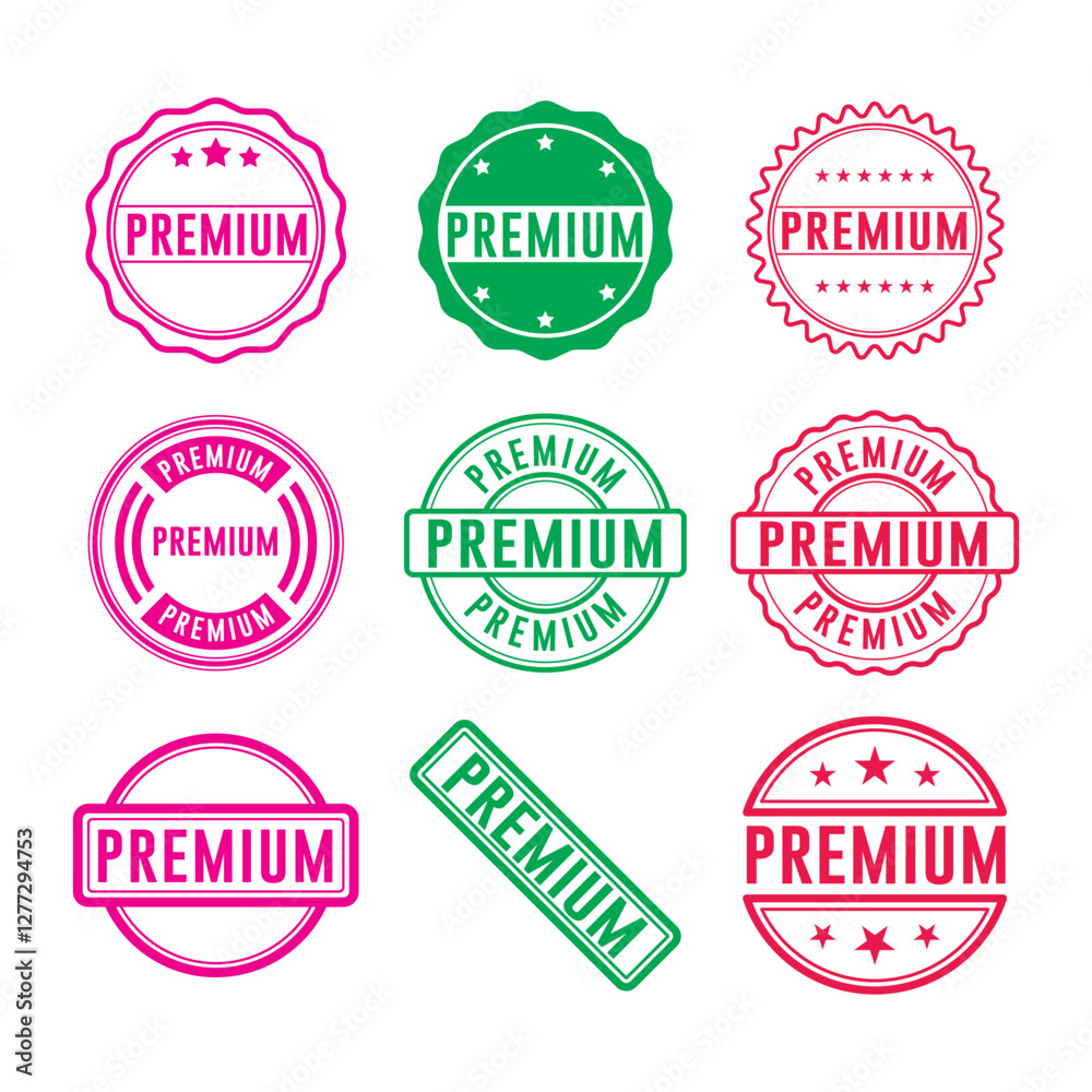 Fototapeta premium Premium Stamp Graphic design vector element simple and modern, isolated on white background