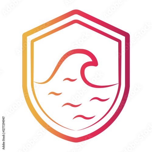 save ocean Line Gradient Icon