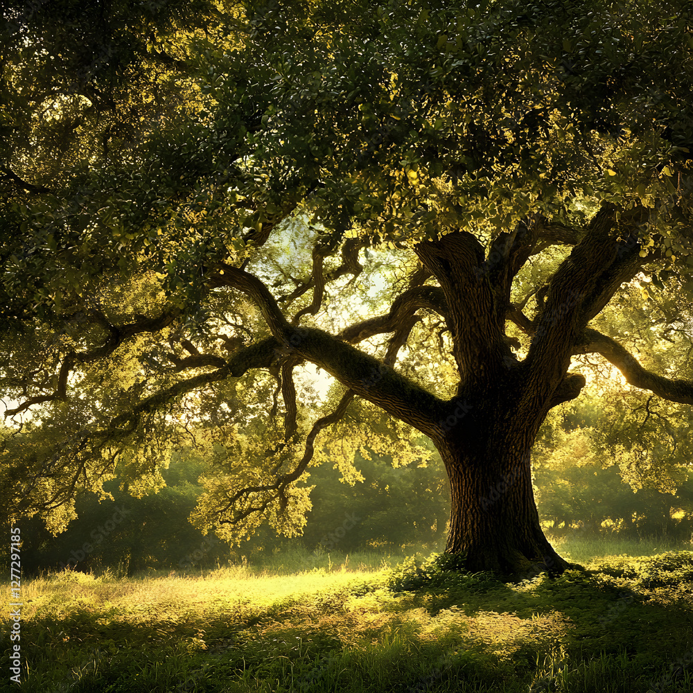Majestic Oak: Sentinel of Serenity in Nature's Grand Cathedral, Embodying Strength and Tranquility through Centuries Majestic Oak: Sentinel of Serenity in Nature's Grand Cathedral, Embodying Strength and Tranquility through Centuries