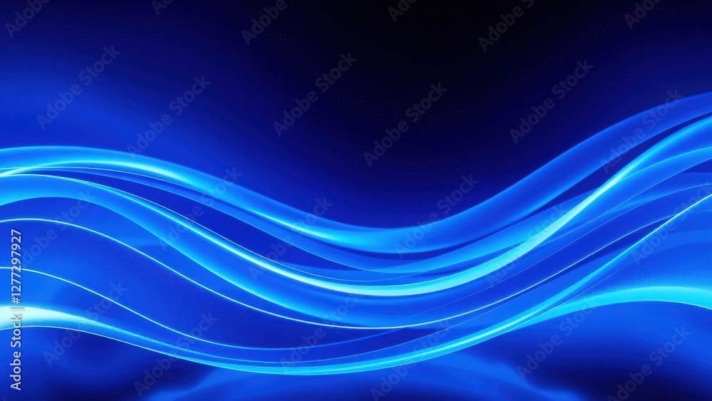 Obraz premium Abstract Blue Wave Background - Abstract backgrounds
