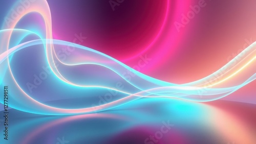 Abstract Pink & Blue Wave Background - Abstract art