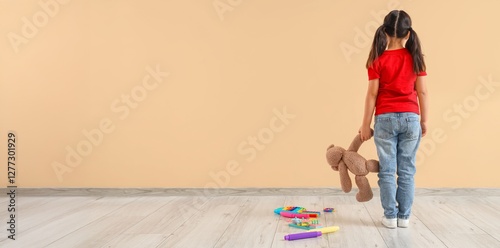 Little girl with autistic d...