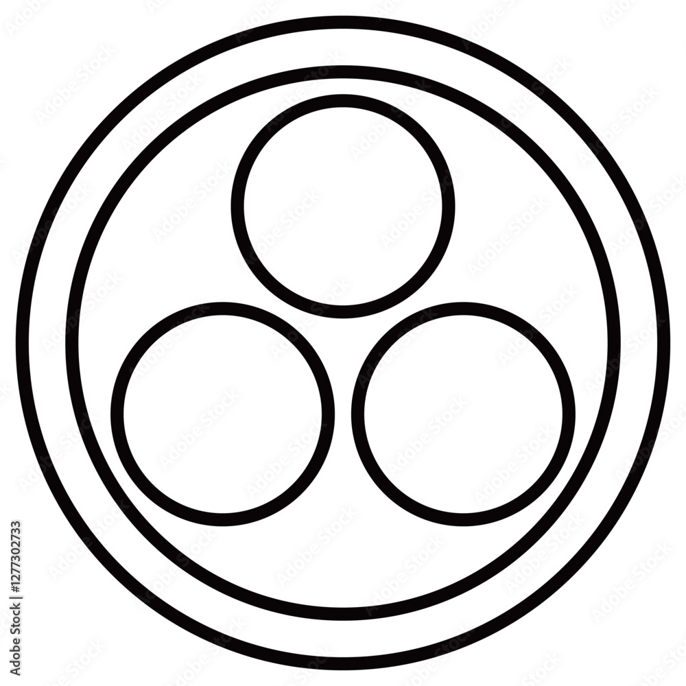 家紋です。陰丸に三つ星と言います。