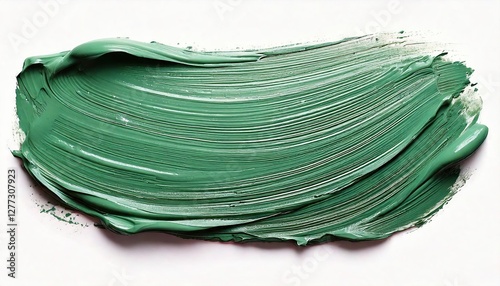 a stroke of green paint with a textured, brush-like appearance