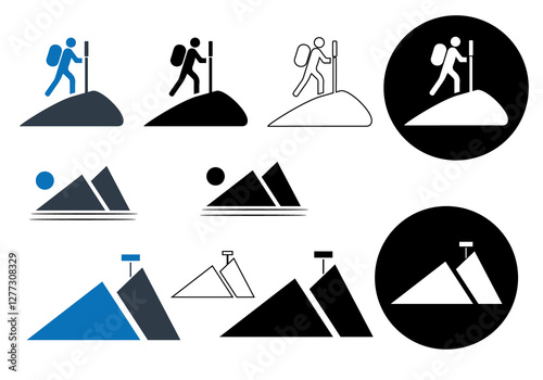 Hiking, camping, travel, transport, outdoor icon