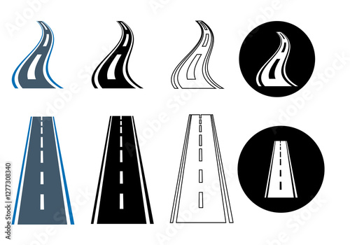 Highway, route, road icon