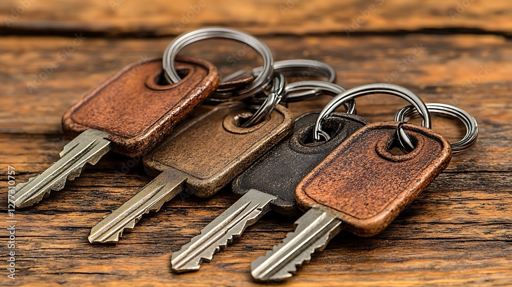 Keys, wood, home, security, ownership, background Keys, wood, home, security, ownership, background