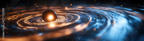 A gravitational wave interacting with a neutron star, causing it to ring like a bell