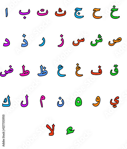 arabic alphabet poster print outline