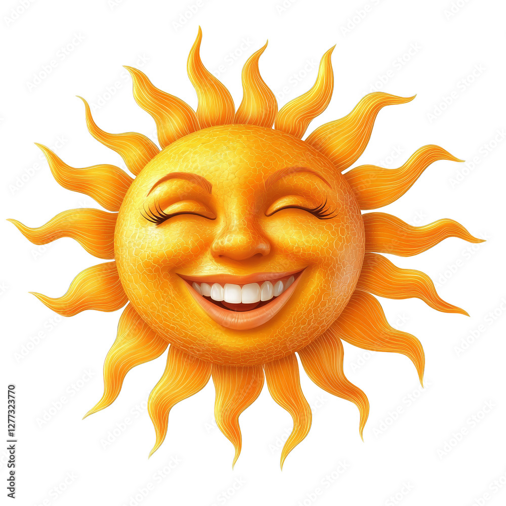 Smiling sun, a bright and cheerful illustration radiating warmth happiness Smiling sun, a bright and cheerful illustration radiating warmth happiness