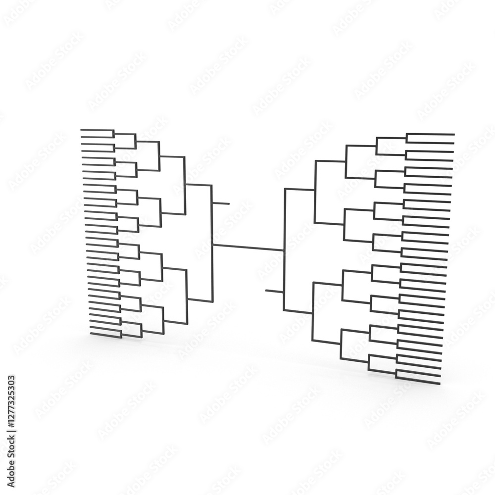 3d Render Isolated Tournament Bracket Angled 3d Render Isolated Tournament Bracket Angled
