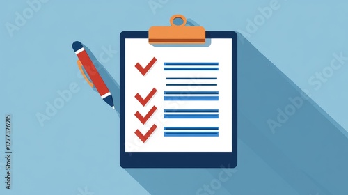 A clipboard with a health checklist and a pen, symbolizing policy change and medical reform.