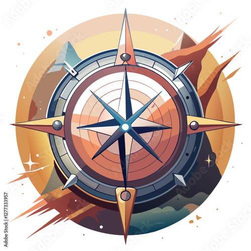 A weathered compass, its needle mysteriously pointing beyond the map's edge, towards a swirling, nebulous unknown realm.