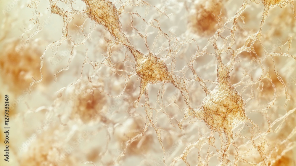 Aging cells under a microscope in a lab environment. Featuring molecular degradation and cellular breakdown Aging cells under a microscope in a lab environment. Featuring molecular degradation and cellular breakdown