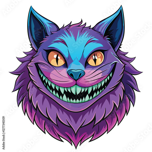 A whimsical illustration of a Cheshire Cat-like fox, its grin prominent, partially fading into invisibility, ethereal and playful.