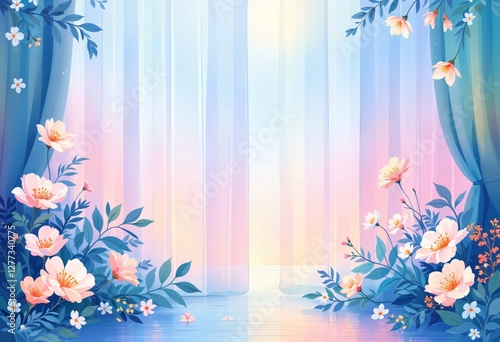 abstract background with flowers